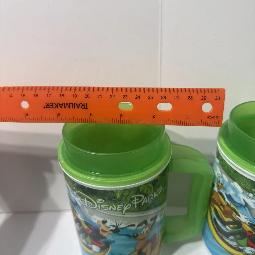 Disney Parks Rapid Refill Whirley Drink Works Green Reusable Travel Cup Mug 2 Pc